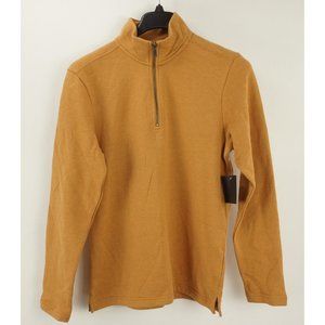 New 14th & Union Men's Small Orange Fleece Lined Half Zip Mock Neck Sweater